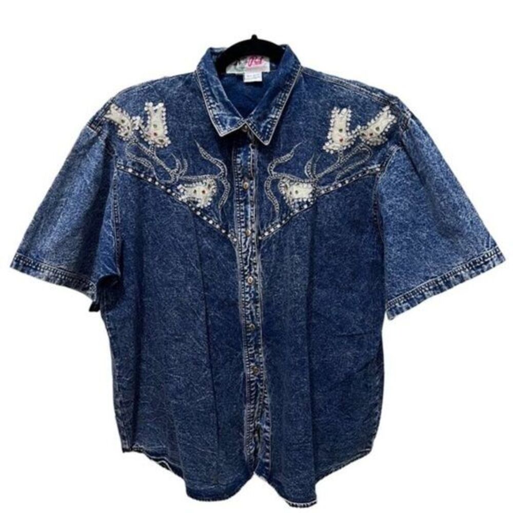 Pret Button Up Denim with Embellishments - Large